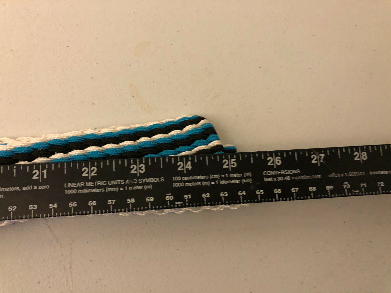 New Nylon braided Men Women Belt White Black Blue 48in Handmade No Buckle