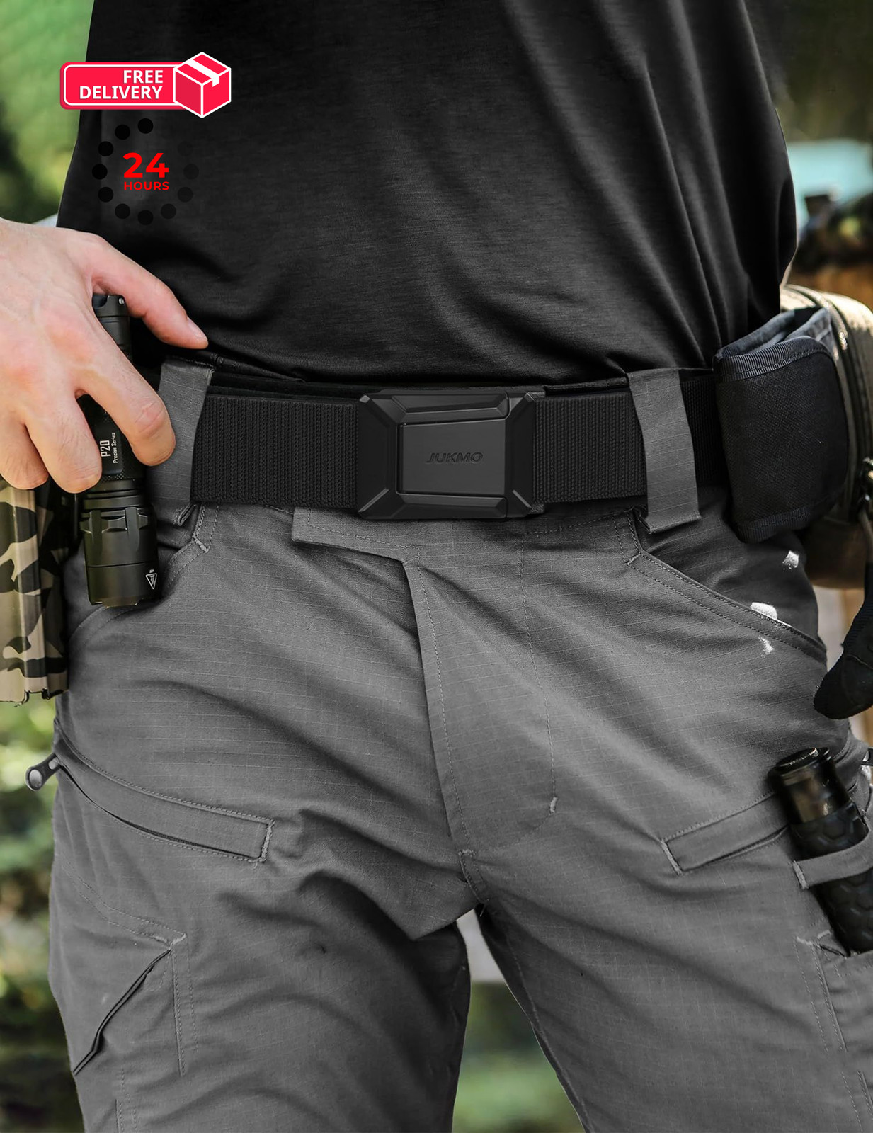JUKMO Men&rsquo;s Stretch Tactical Medium-for Waist 36&Prime;-42&Prime;(Length 49&Prime;), Black