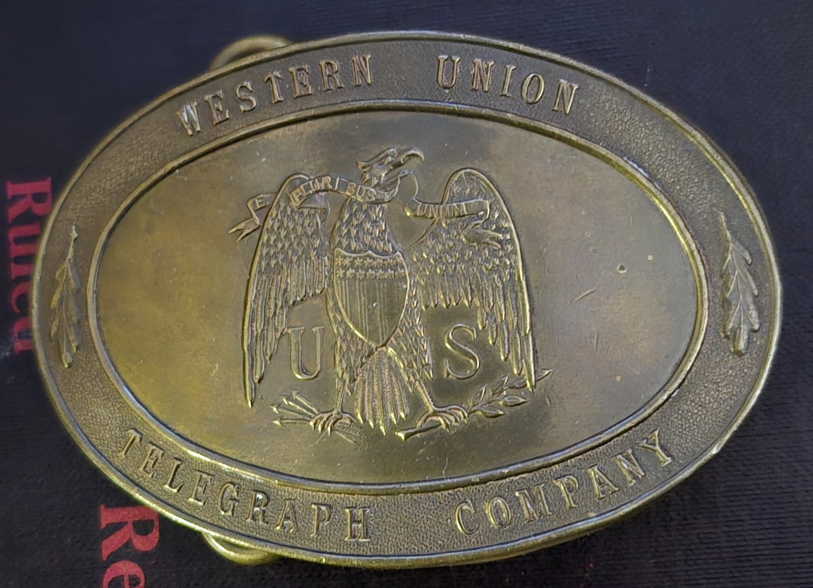 Western Union Telegraph Co. Eagle U.S. Belt Buckle Tiffany Broadway NY Stamped