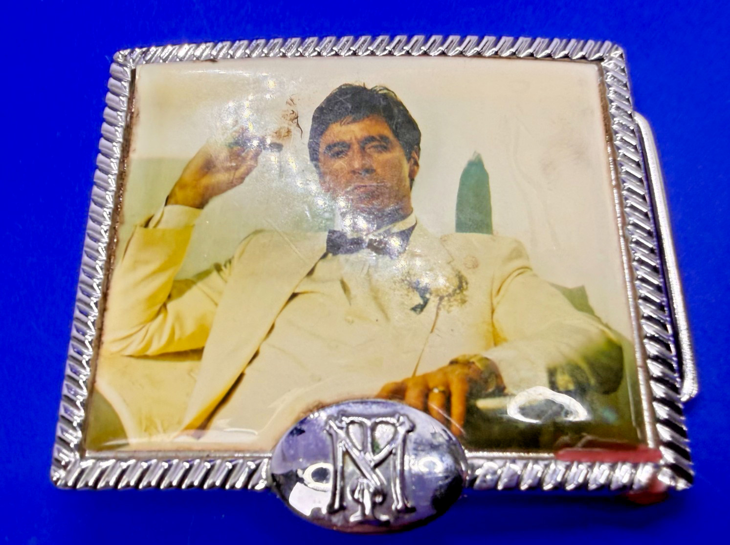Scarface Movie Al Pacino Tony Montana Cigar Photo Universal Studios Belt Buckle