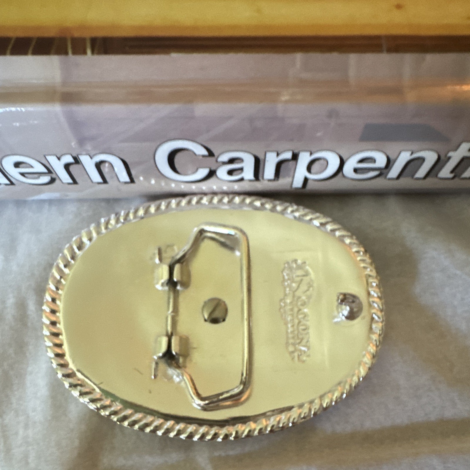 Montana Silversmiths Oval Western Horse Belt Buckle Silver/Gold Rope Edge