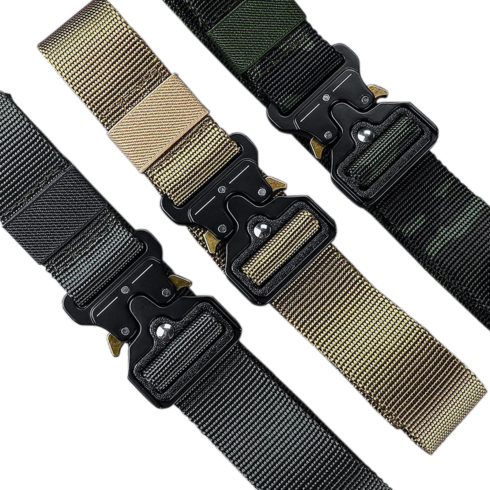TXZWJZ Metal buckle tactical belt Heavy-Duty – 2 inch 2 (50mm), Black