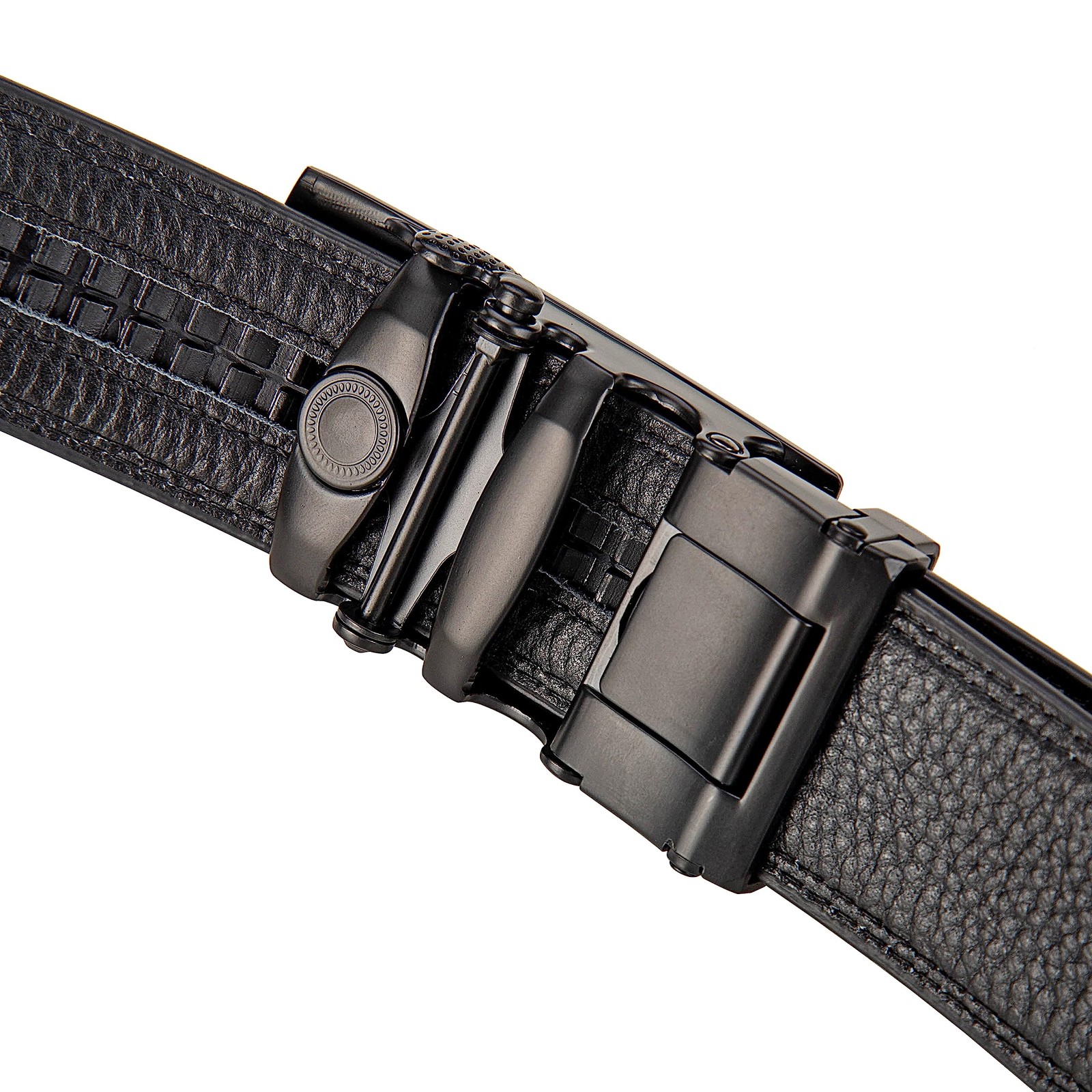 EVIRON Men&rsquo;s Leather Belt made of Top 36&Prime;-42&Prime; Waist Adjustable, Black Style 1