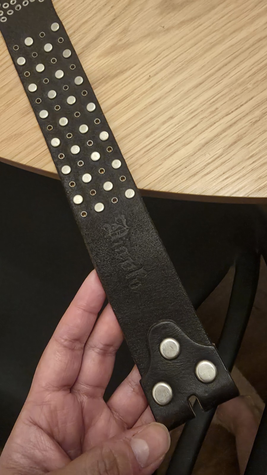 DIABLO ディアブロ Diavlo JAPAN Pierced Star Rhinestone Black Leather ROCK N ROLL Belt