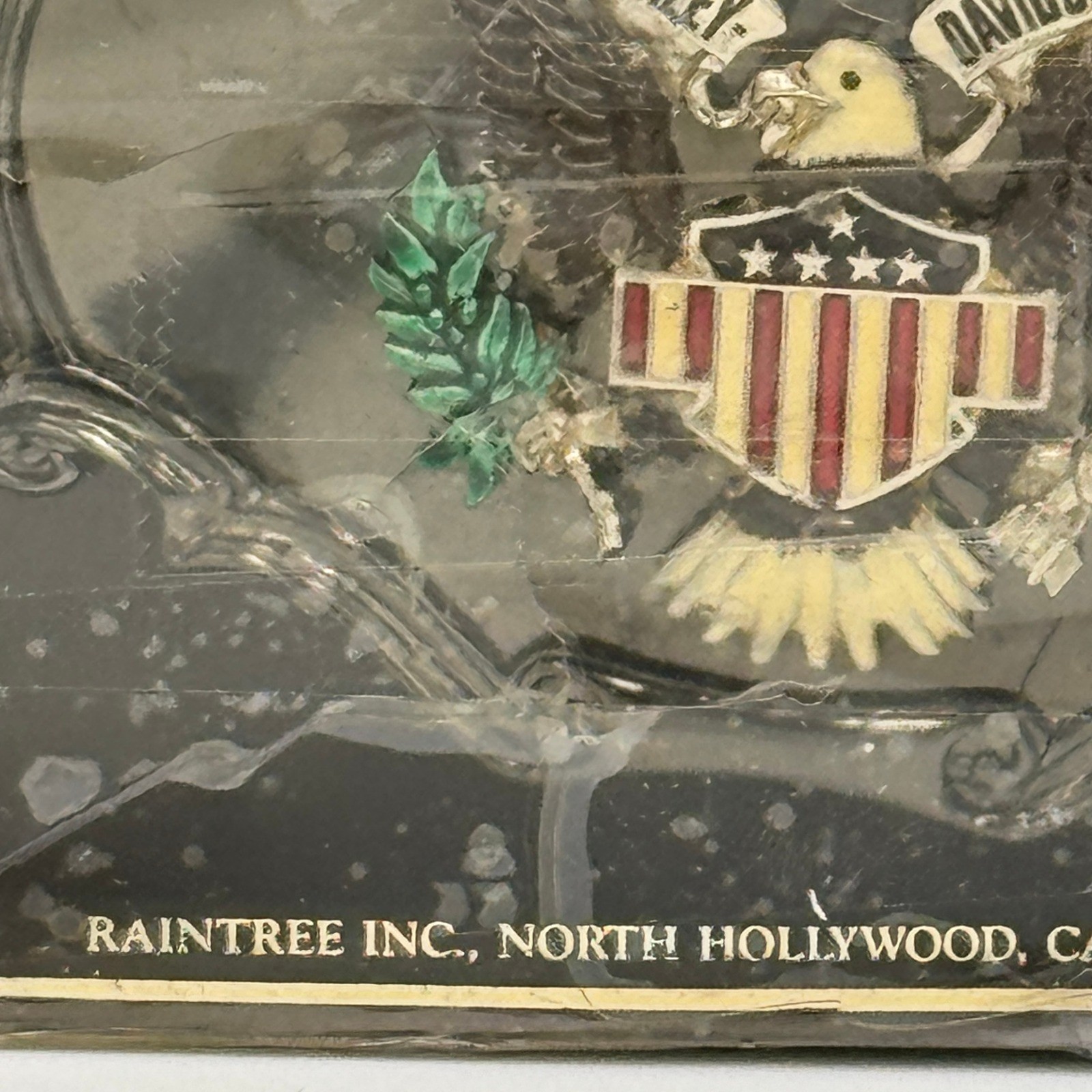 Vintage 1978 Raintree Harley Davidson Eagle Belt Buckle Black Enamel Americana