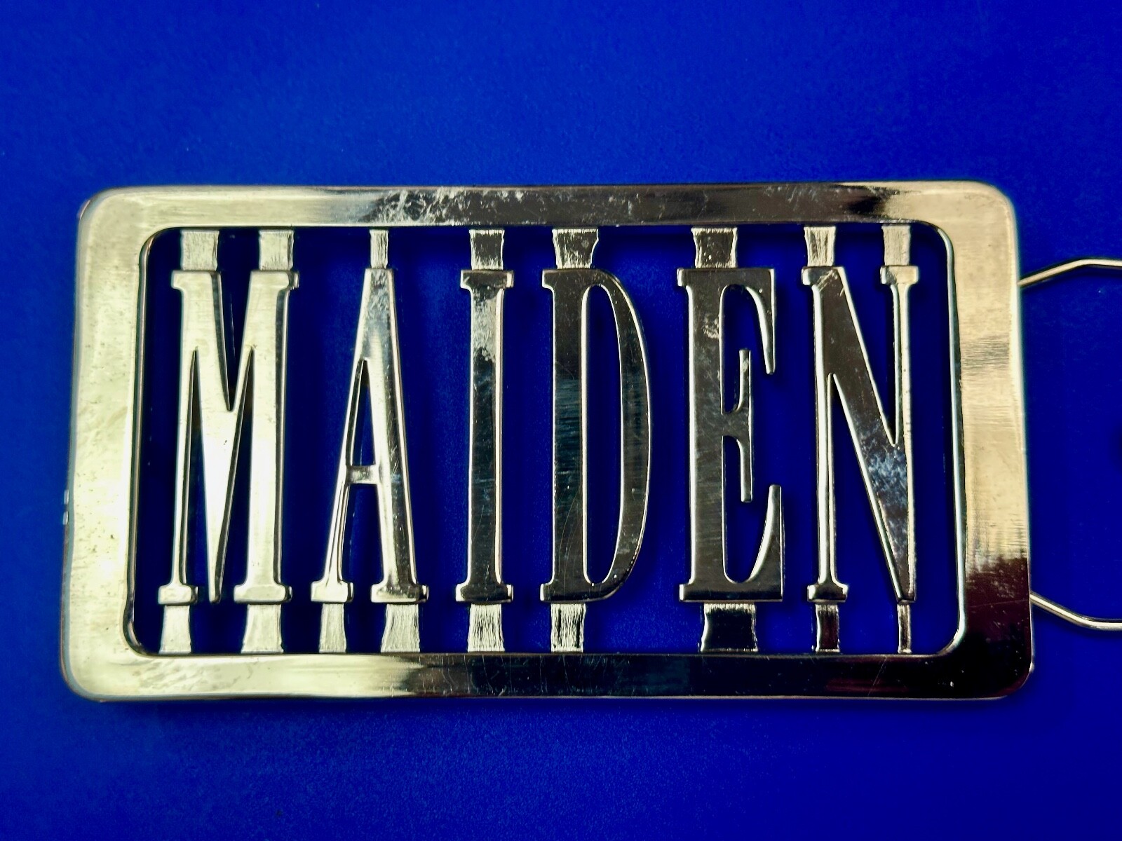 Iron Maiden Music Rock Band 70s 80s Silver Block Letters Belt Buckle