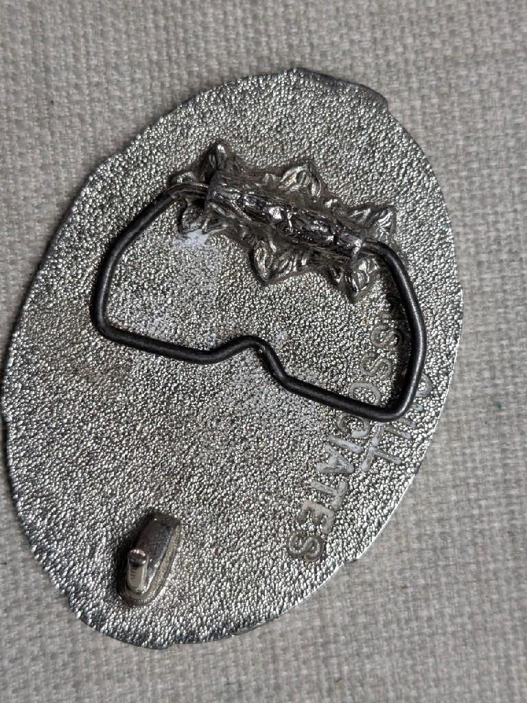 vintage USN belt buckle US NAVY pewter SUBMARINE the silent service WESTERN