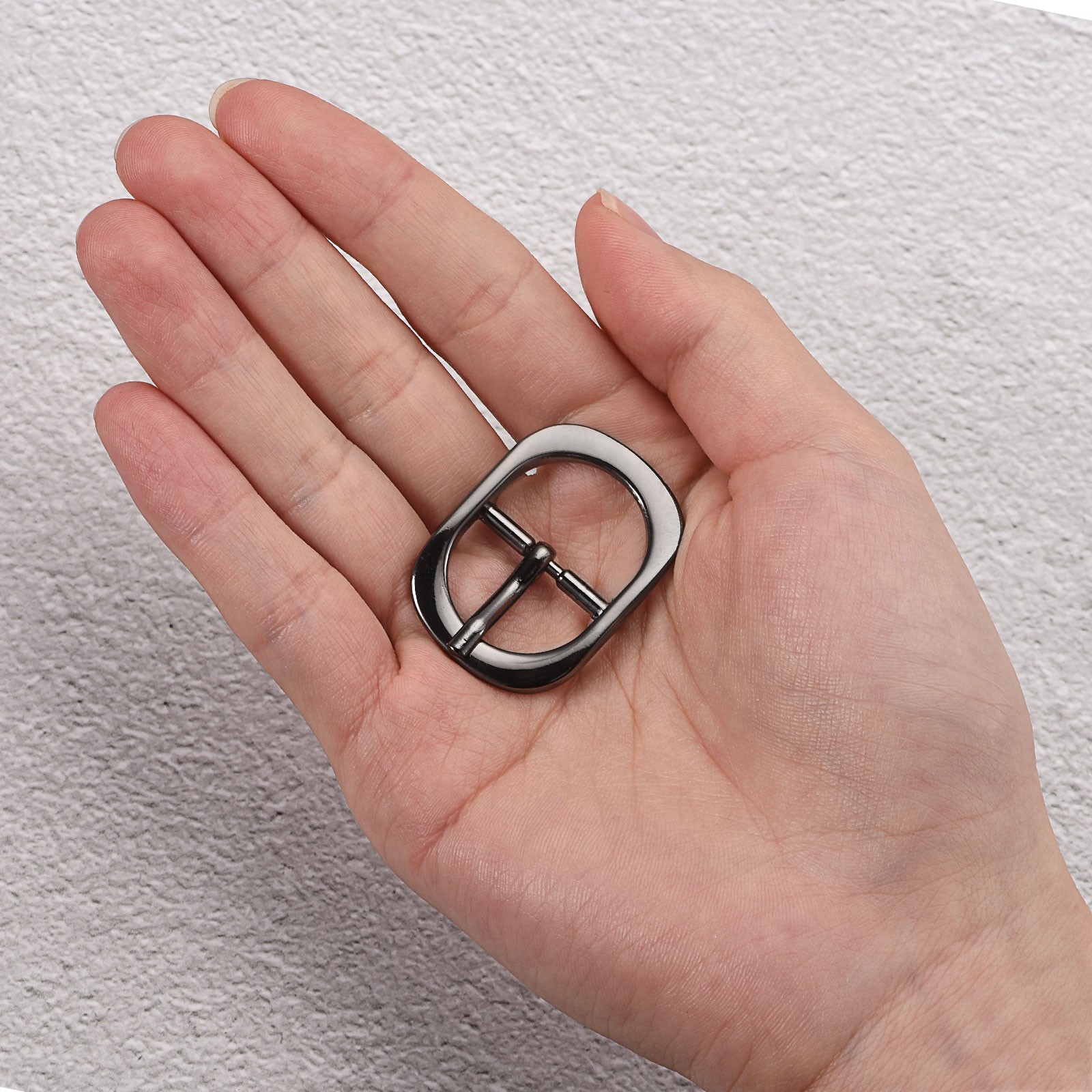 5Pcs 0.75&Prime; Single Prong Belt Buckle Oval Center Bar Buckles for Belt, Black