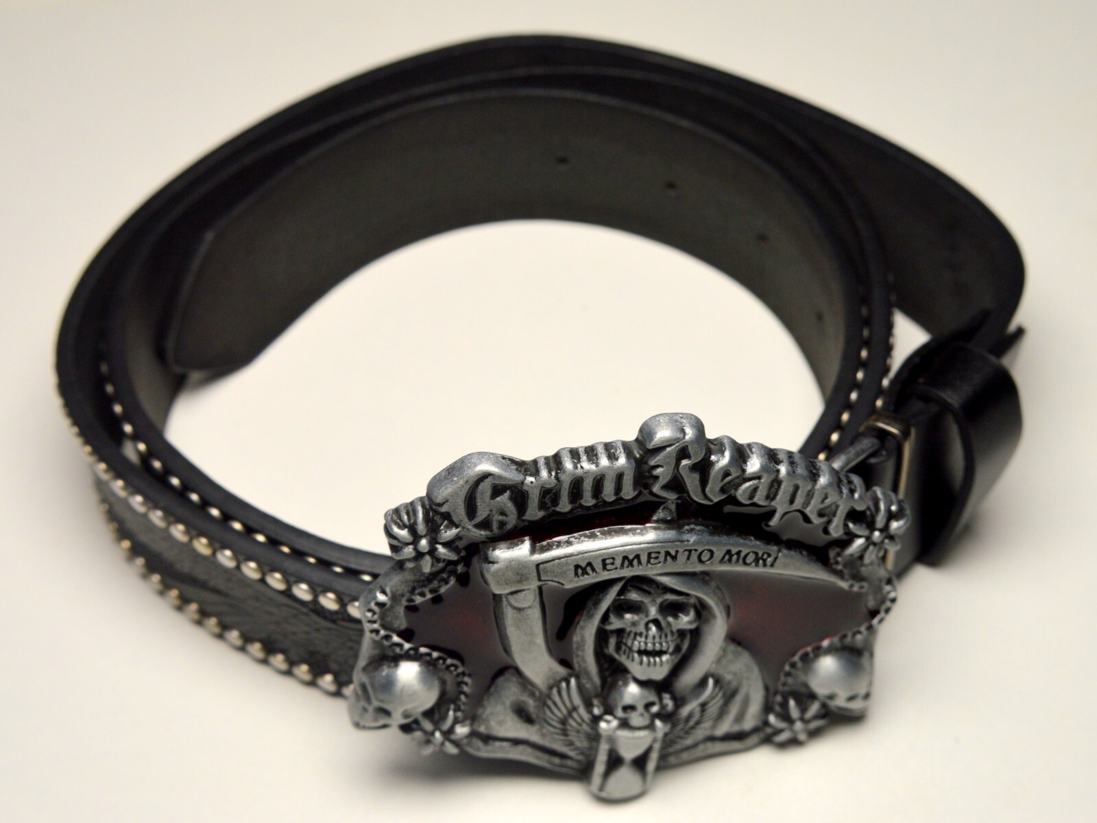 GRIM REAPER MEMENTO MORI BLACK SKULL BELT BUCKLE