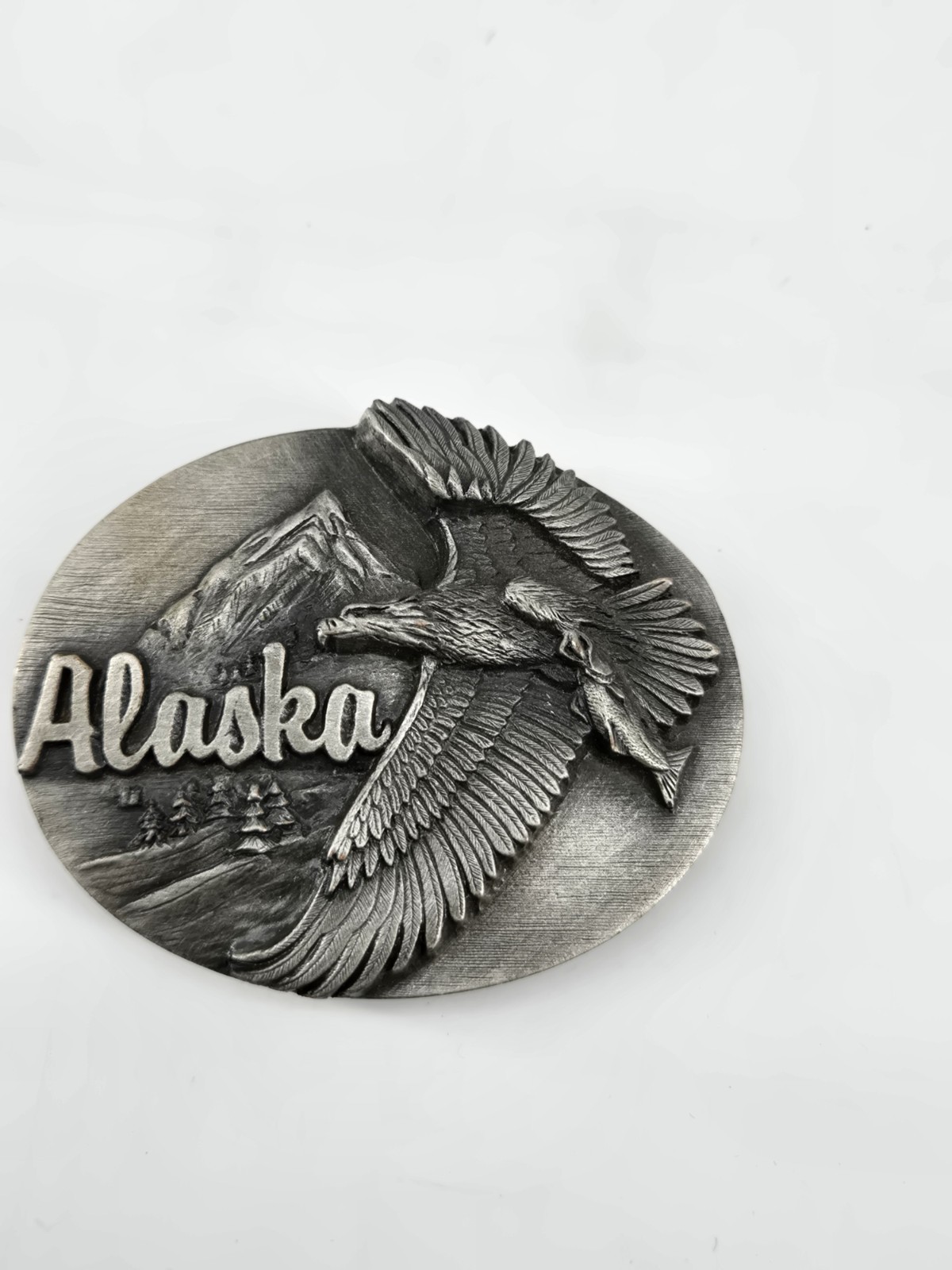 Vintage Alaska Bald Eagle Pewter Belt Buckle Siskiyou Buckle Co Americana 1990