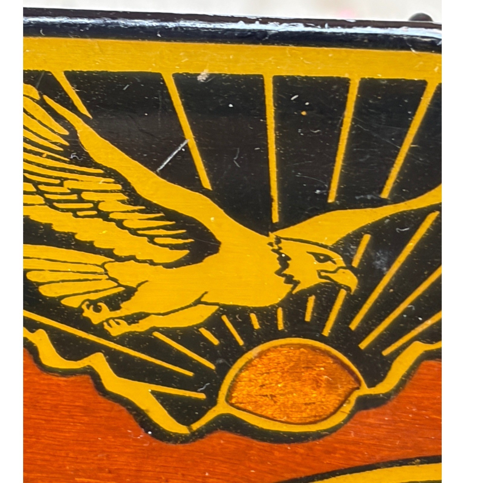 Vintage Harmon Design Colorado Eagle Belt Buckle Western Mountain Sunrise Enamel