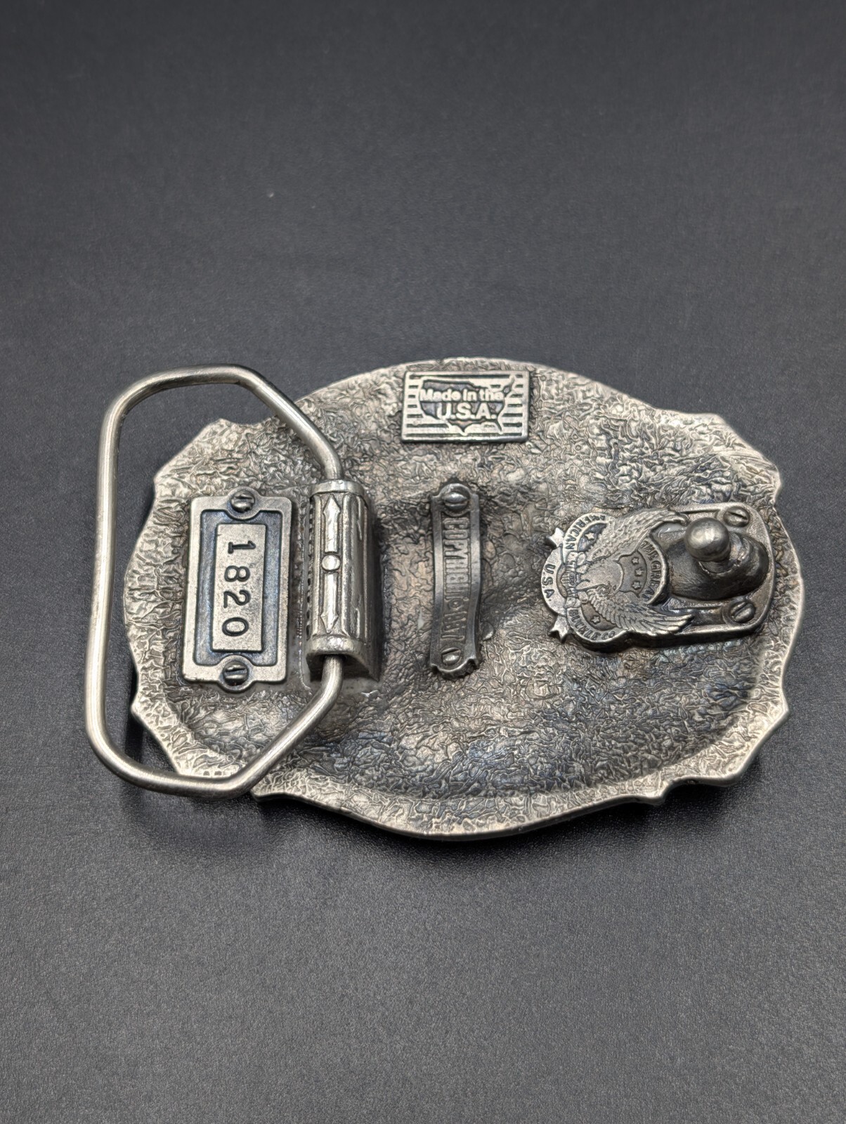 THE GREAT AMERICAN BUCKLE CO. 1987 Bass Fishing Belt Buckle Made in USA 1820