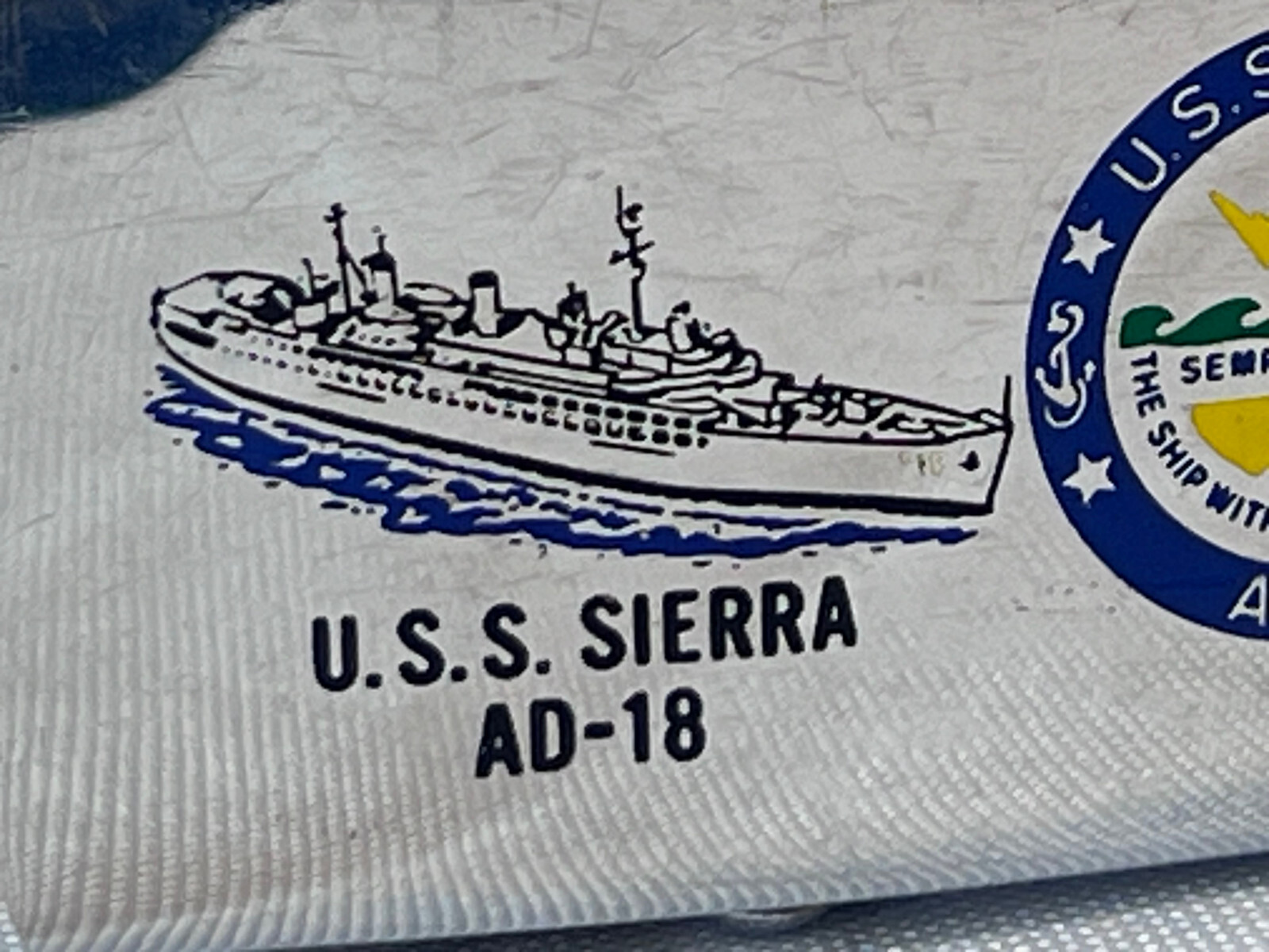 VTG U.S.S. Sierra AD-18 Belt Buckle Military Style WW2 Naval Destroyer Tender
