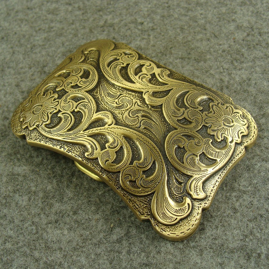 Heavy duty Brass “ Floral ” Belt Buckles For 1.5&Prime; Plate Pin western Buckle Z168