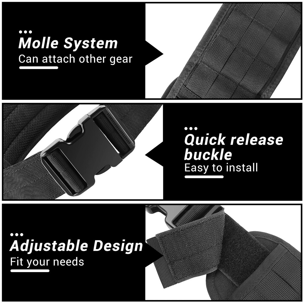 Tactical Molle Waist Belt Multifunctional Padded Patrol Belt Battle Waist Belt