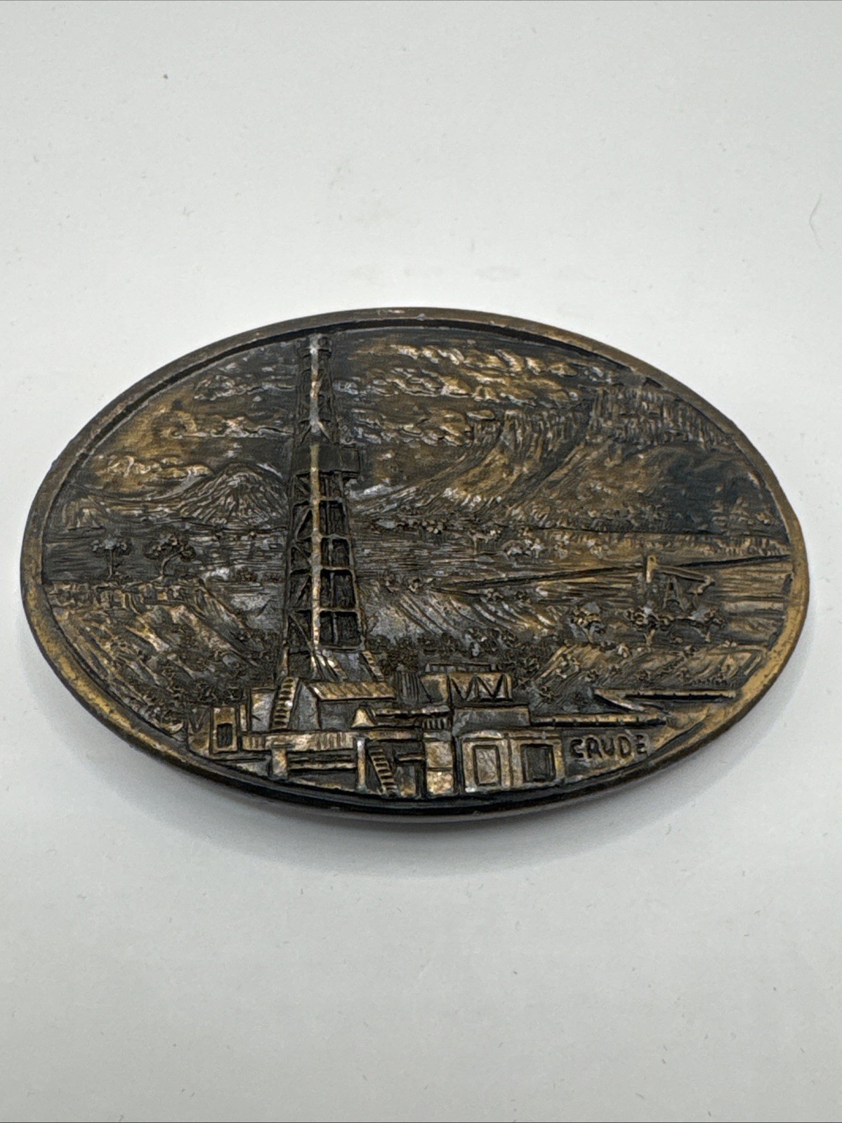 CRUDE 1981 SPEC-CAST Solid Brass Belt Buckle #5789