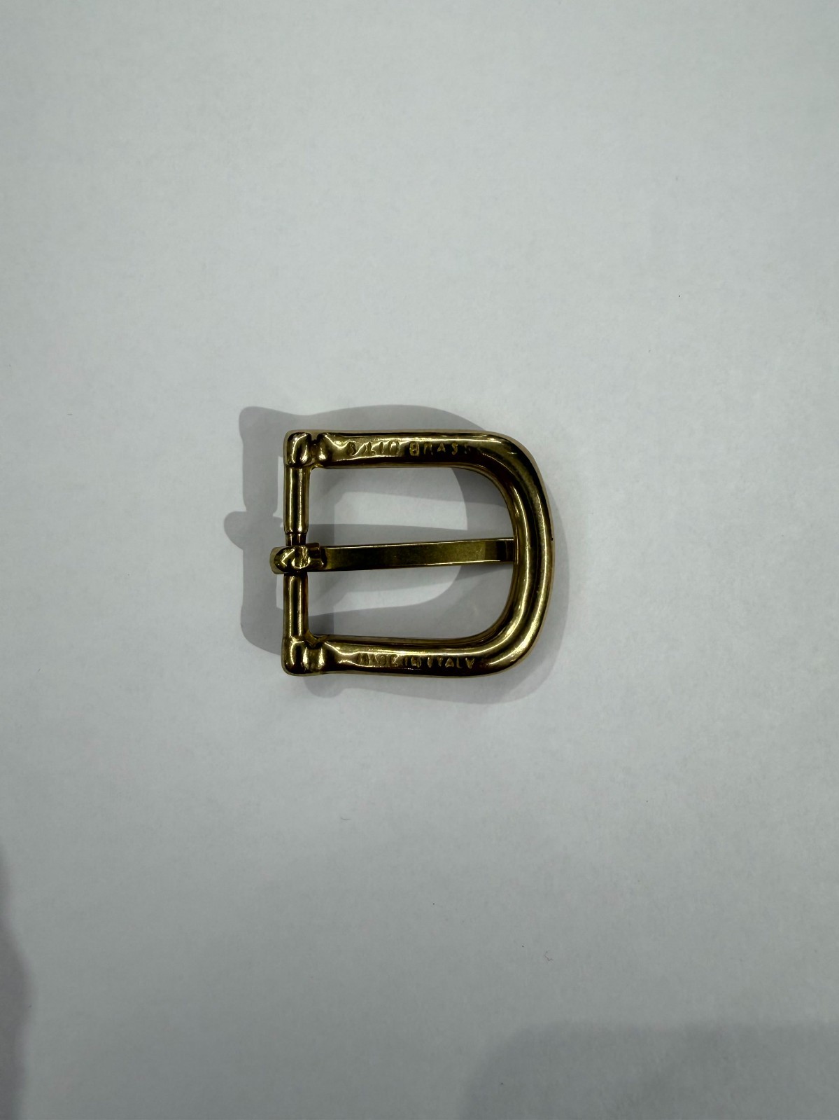 Solid Brass Raw Brass Belt Buckle Made in Italy Fits 0.98&Prime; Belt Strap