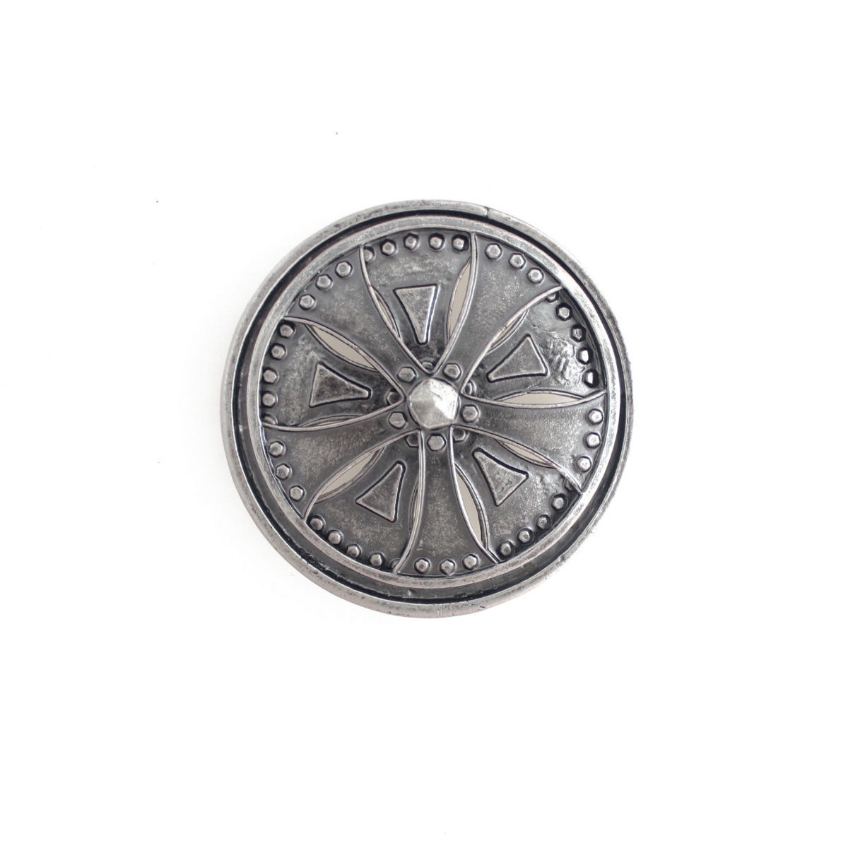 303-AN-SIL Men&rsquo;s Hip Hop Antique Silver Spinner Rim Rotating Axis Belt Buckle