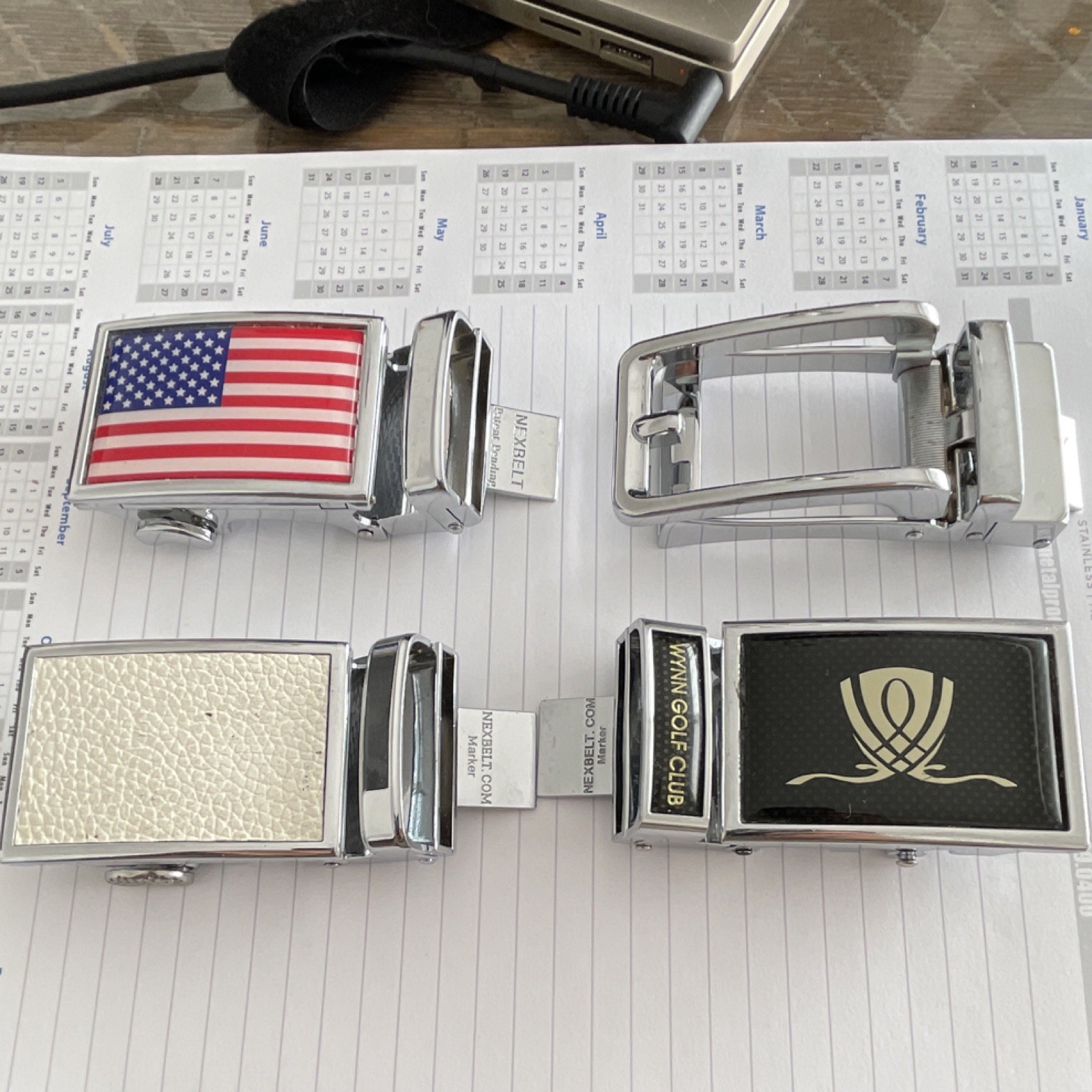 4 Nexbelt Men’s Autogrip Rectangular Metal Buckles