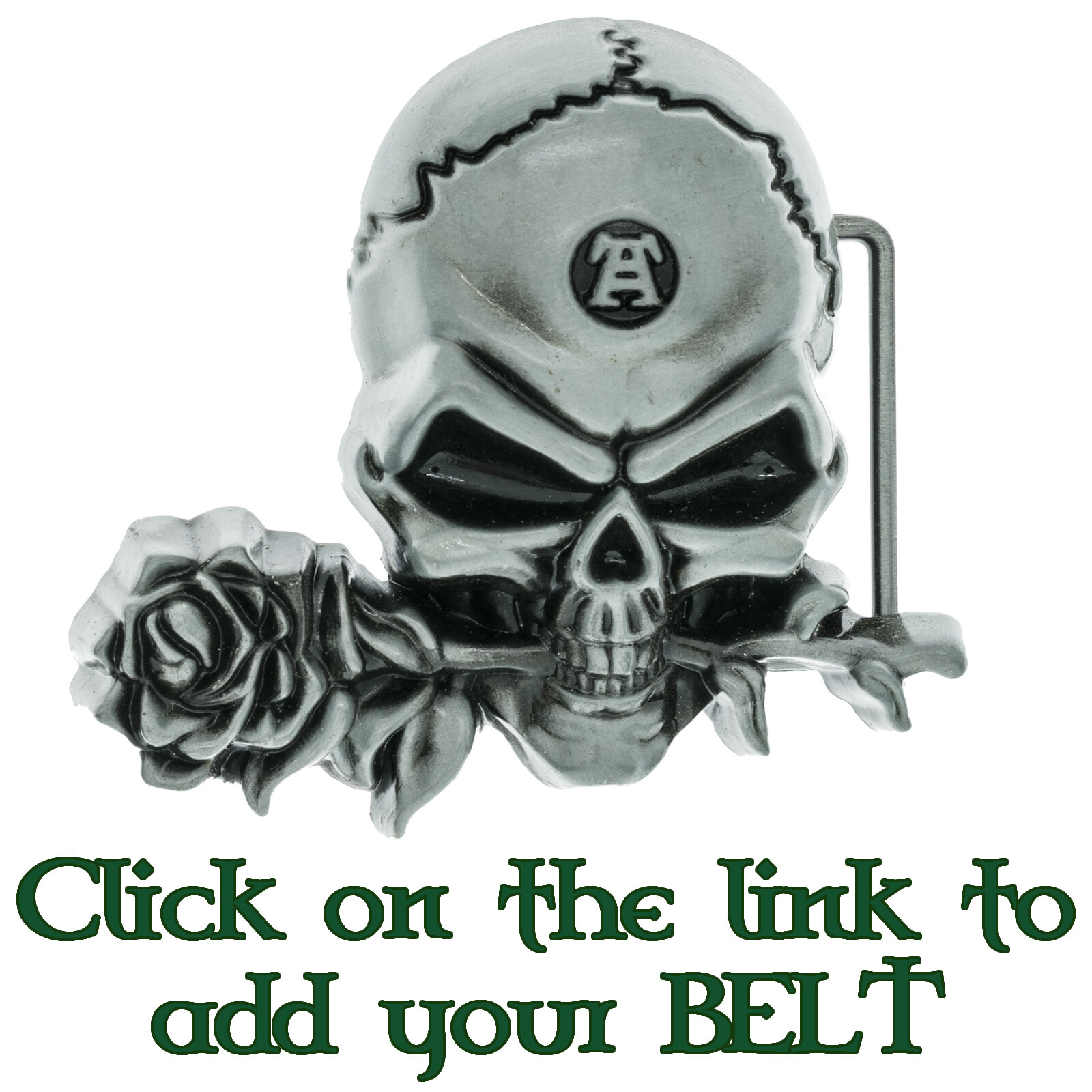 Belt Buckle Biker pewter style Metal Gothic Alchemist Black Rose Celtic