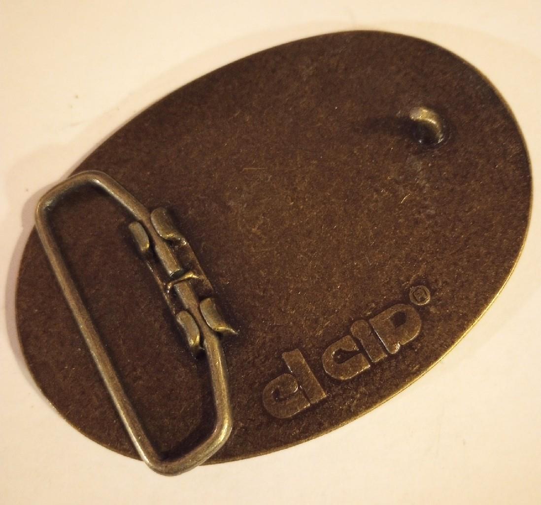 Vintage Belt Buckle 1970s El Cid Leather in Brass Oval 3-1/2 x 2-1/2&Prime; CB Radio !