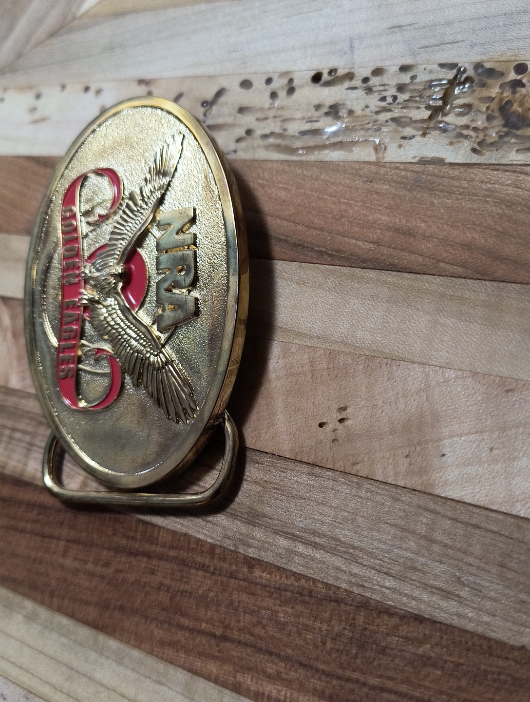 NRA Golden Eagles Belt Buckle With Original Box