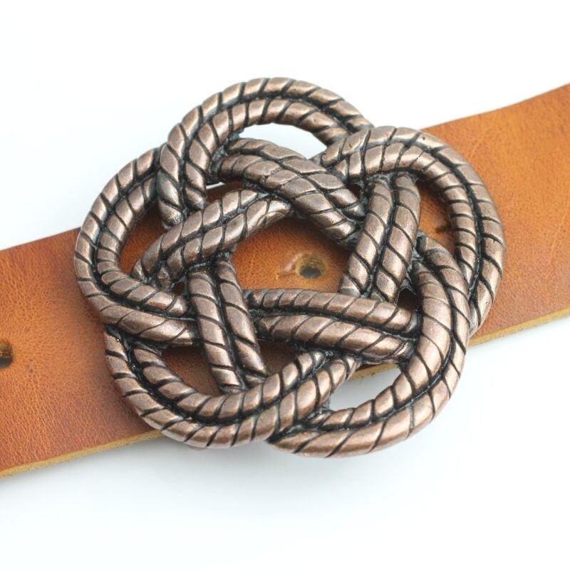 Knot Belt Buckle, Celtic Gordian Knot Buckle, Antique Copper Rope Design Buckle