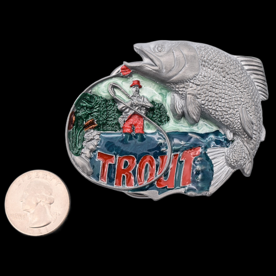 Trout Fisherman Belt Buckle
