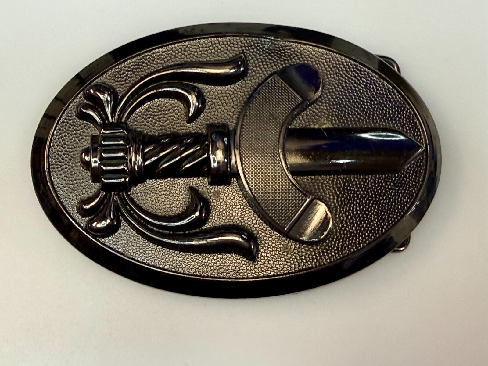 Cavalry Swords Weapon Black Color Mens Oval Vintage Belt Buckle