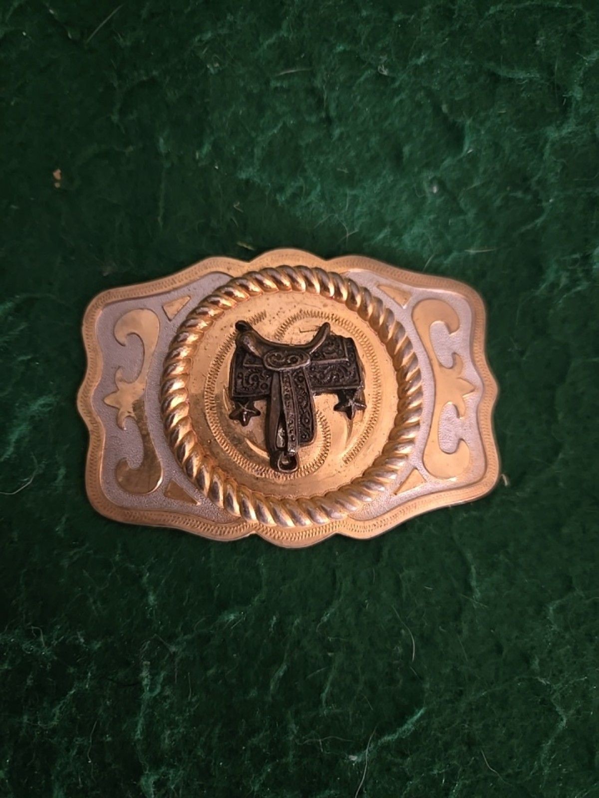 Vintage Western Belt Buckle W/ Saddle (O-17)