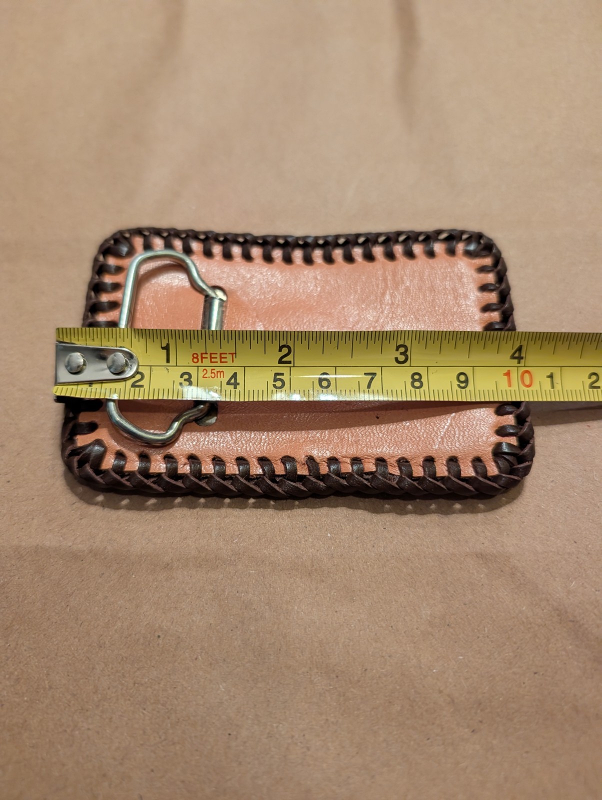 Brown Leather Deer Head Western Hunting Frame Belt Buckle, Metal, Fits 1.5 in