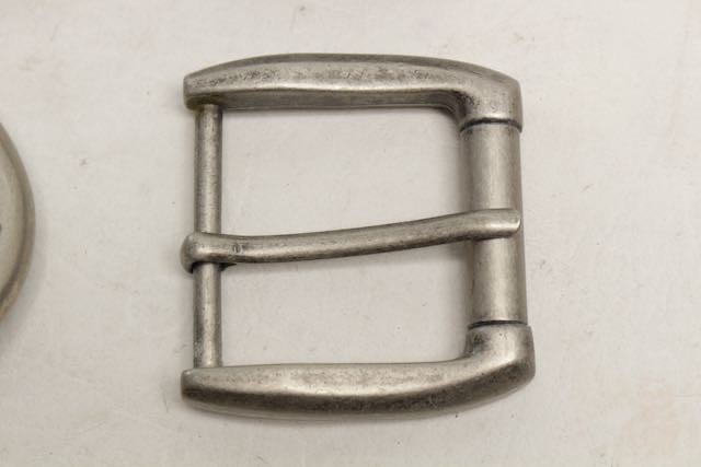 Lot of 9 Assorted Belt Buckles 1.5” Silvertone Brass Studded Removable Crafter