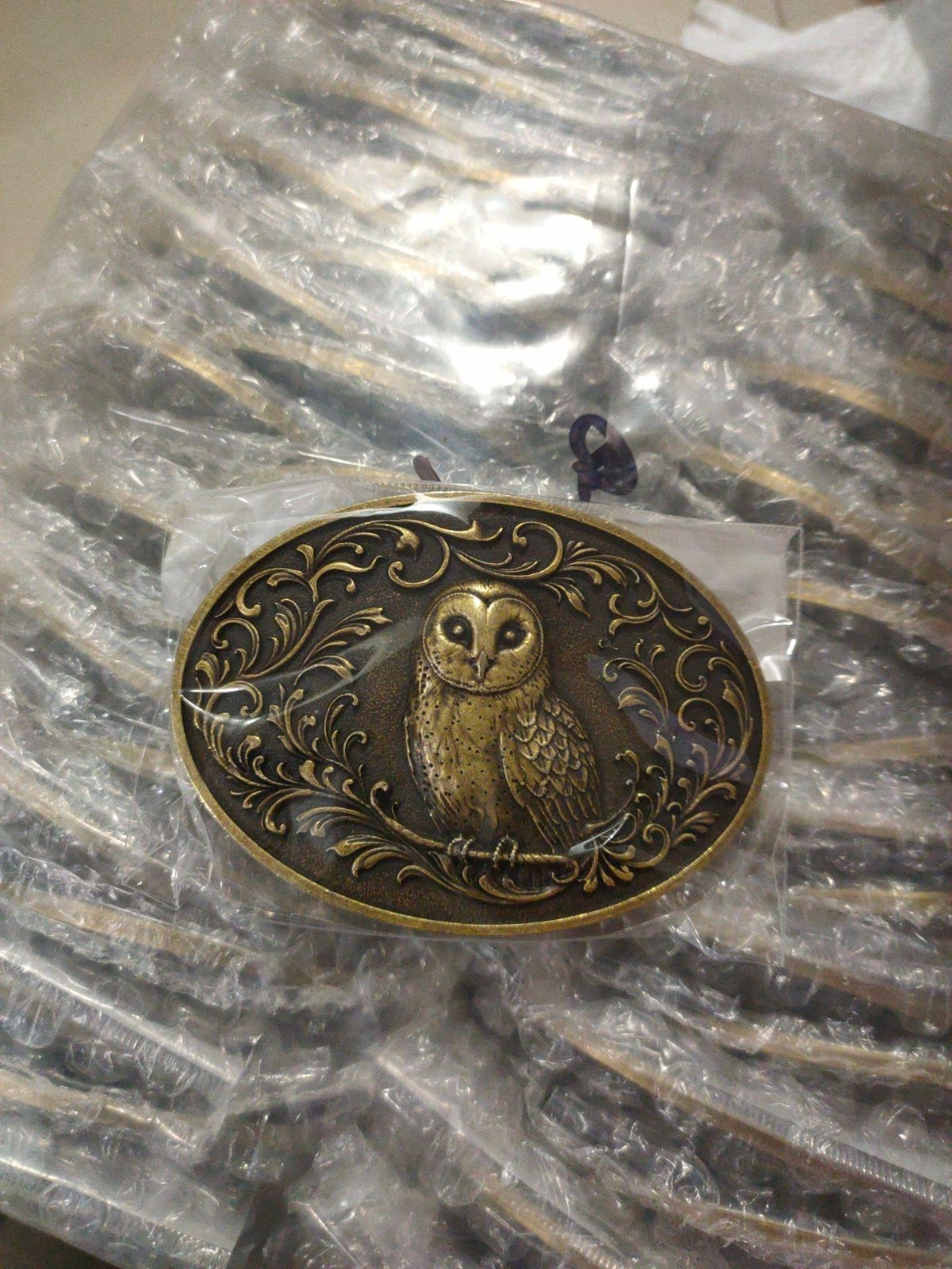Owl Belt Buckle Western Style Bird Lover Barn Owl Cowboy Fashion Accessory