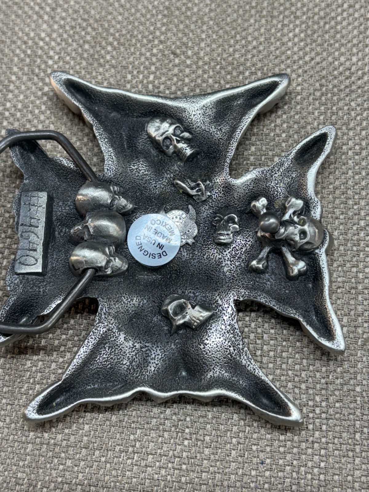Skull & Cross Belt Buckle # 4640 Great American Products Texas Skulls