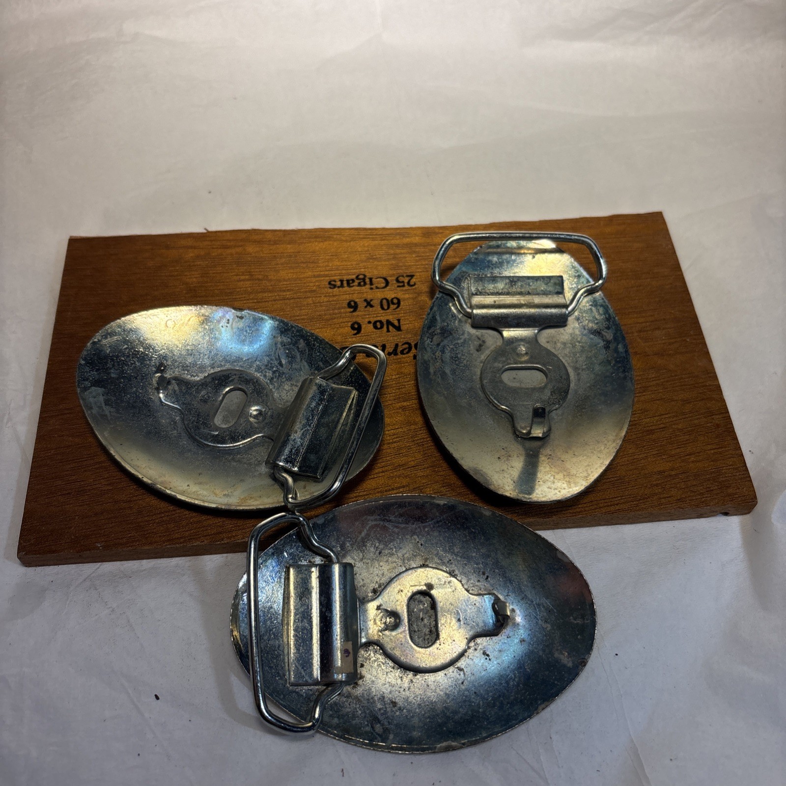 Vtg Silver Tone Plain Stainless Steel Belt Buckle 90s lot Of 3. DIY Craft