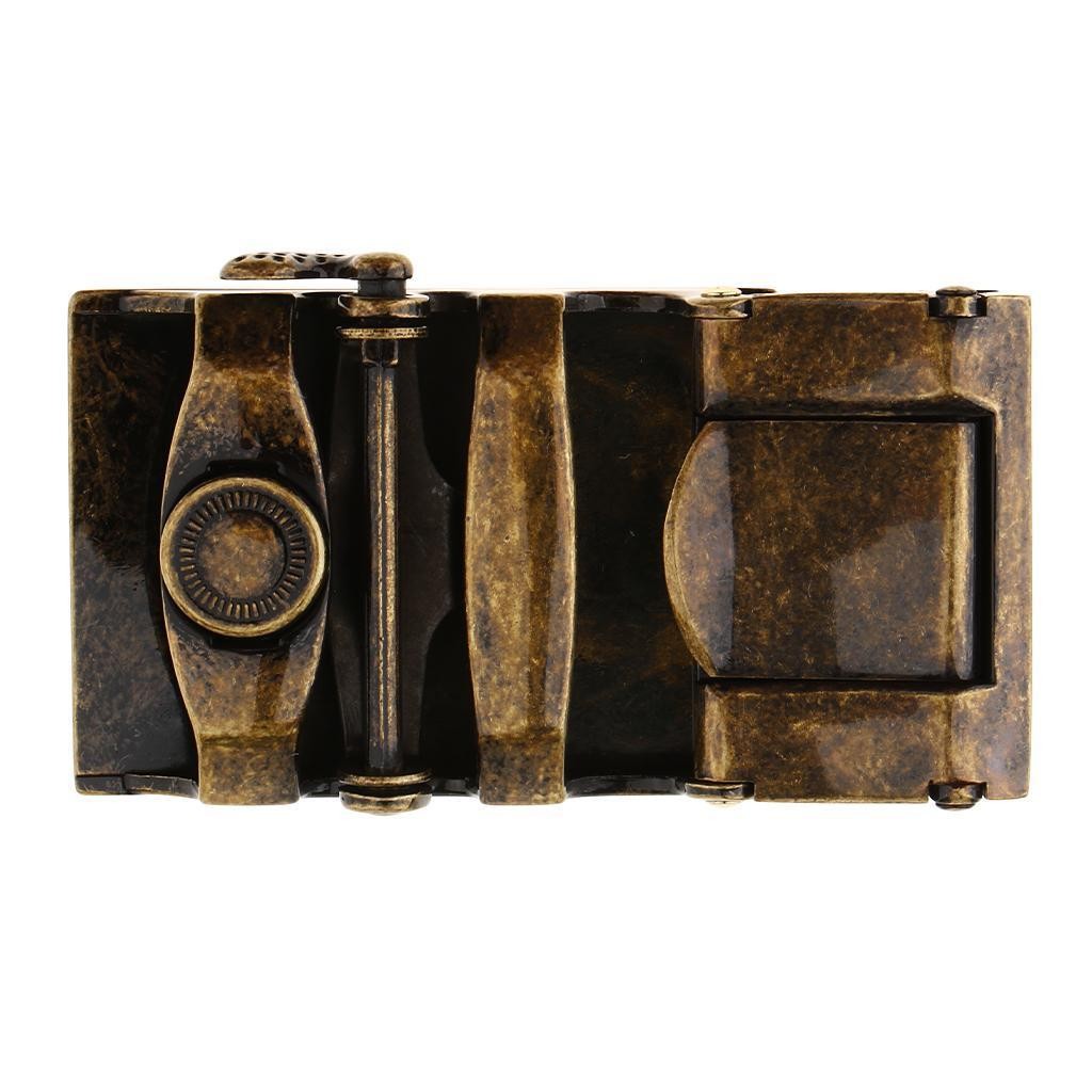 Ratchet Men Alloy Belt Buckle Replacement, Rectangular Automatic Slide Buckle