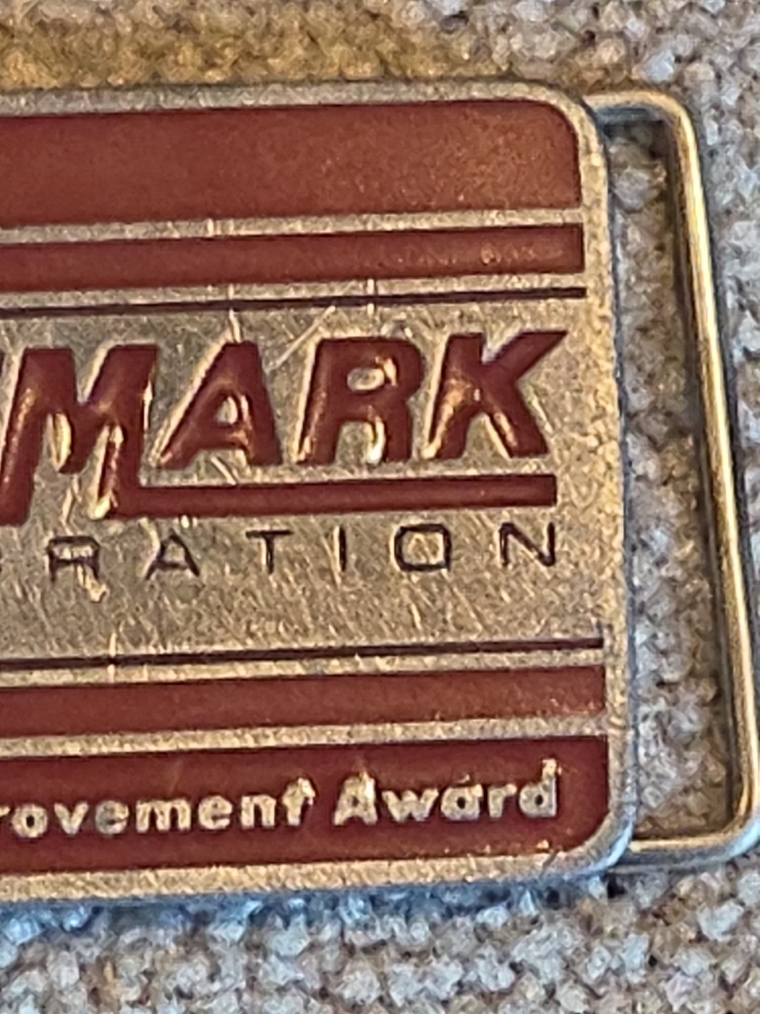 Vintage 1990&rsquo;s Belt Buckle Pavemark Corporation Quality Improvement Award CD Hit