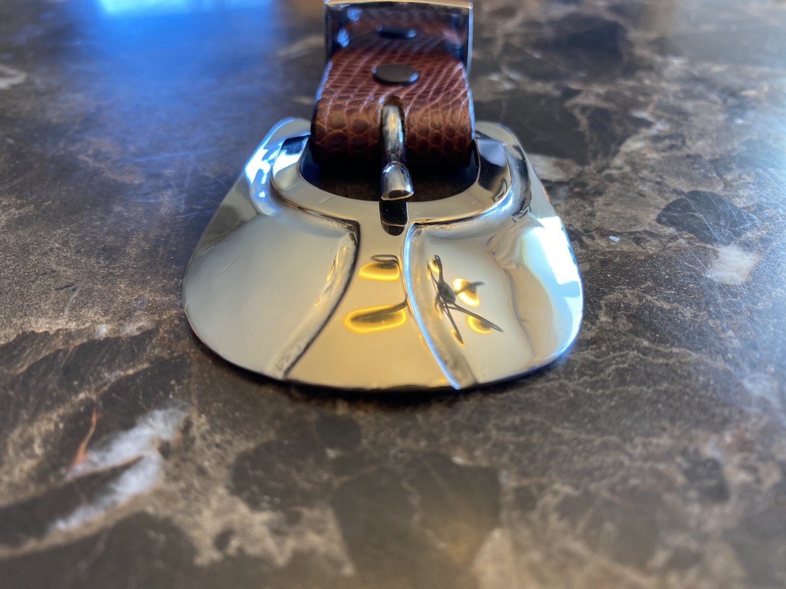 James Reid sterling .925 14k gold belt buckle set (Bishops Mitre) ✅