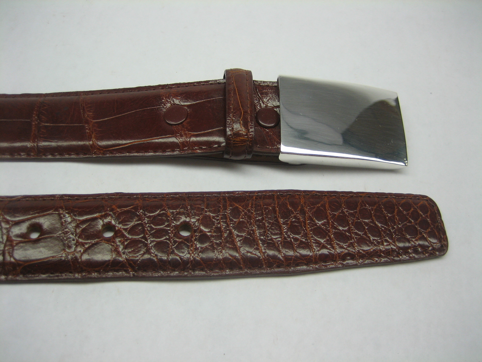 Sterling silver 925 buckle w/30 MM Genuine Alligator belt size 32 to 44 U.S.A.