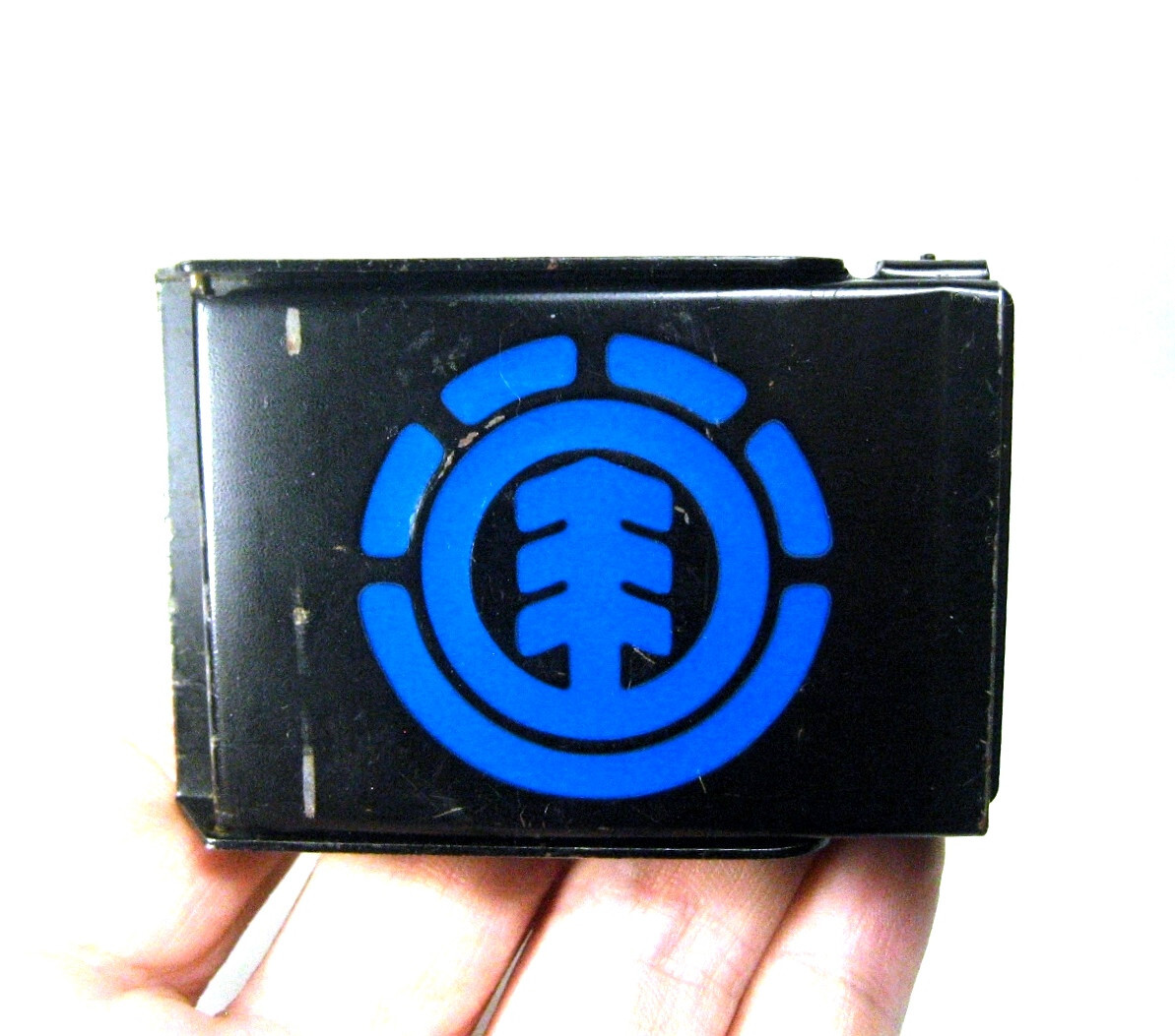 Element Skateboards Belt Buckle Black Painted Steel Blue Enamel Logo 2 5/8&Prime; NICE