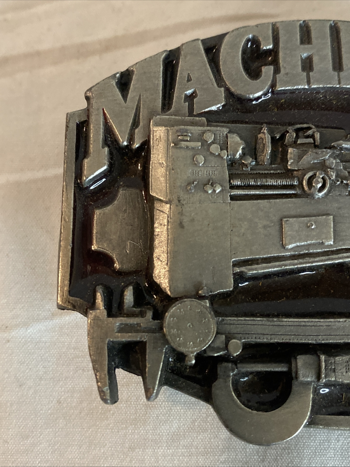 Vintage 1987 Siskiyou Buckle Co Machinist Belt Buckle R-50 Made In USA