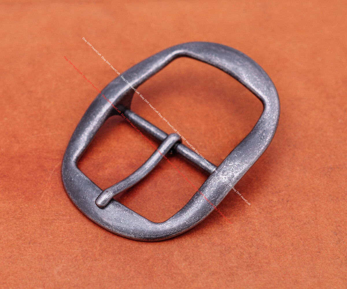 Vintage Silver Huge Western Center Bar Pin Belt Buckle for Leathercraft Fit 45mm
