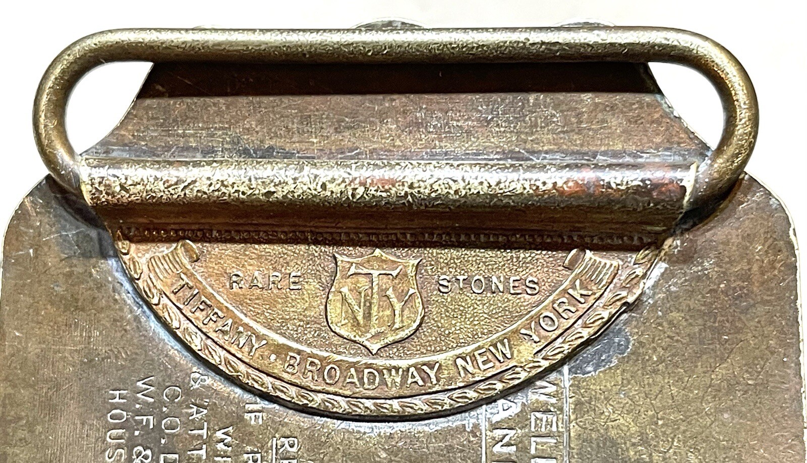 Vintage Antique Tiffany Solid Brass Relief Cowboy Fancy Belt Buckle
