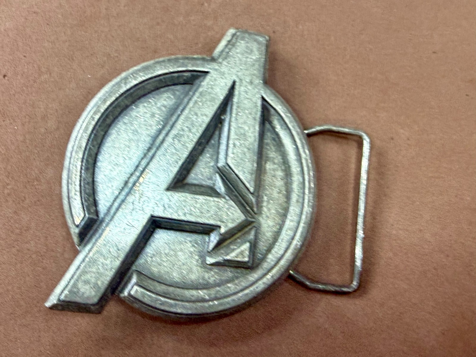 Marvel Comics Avengers Superhero Movie Logo Silver Color Used Belt Buckle