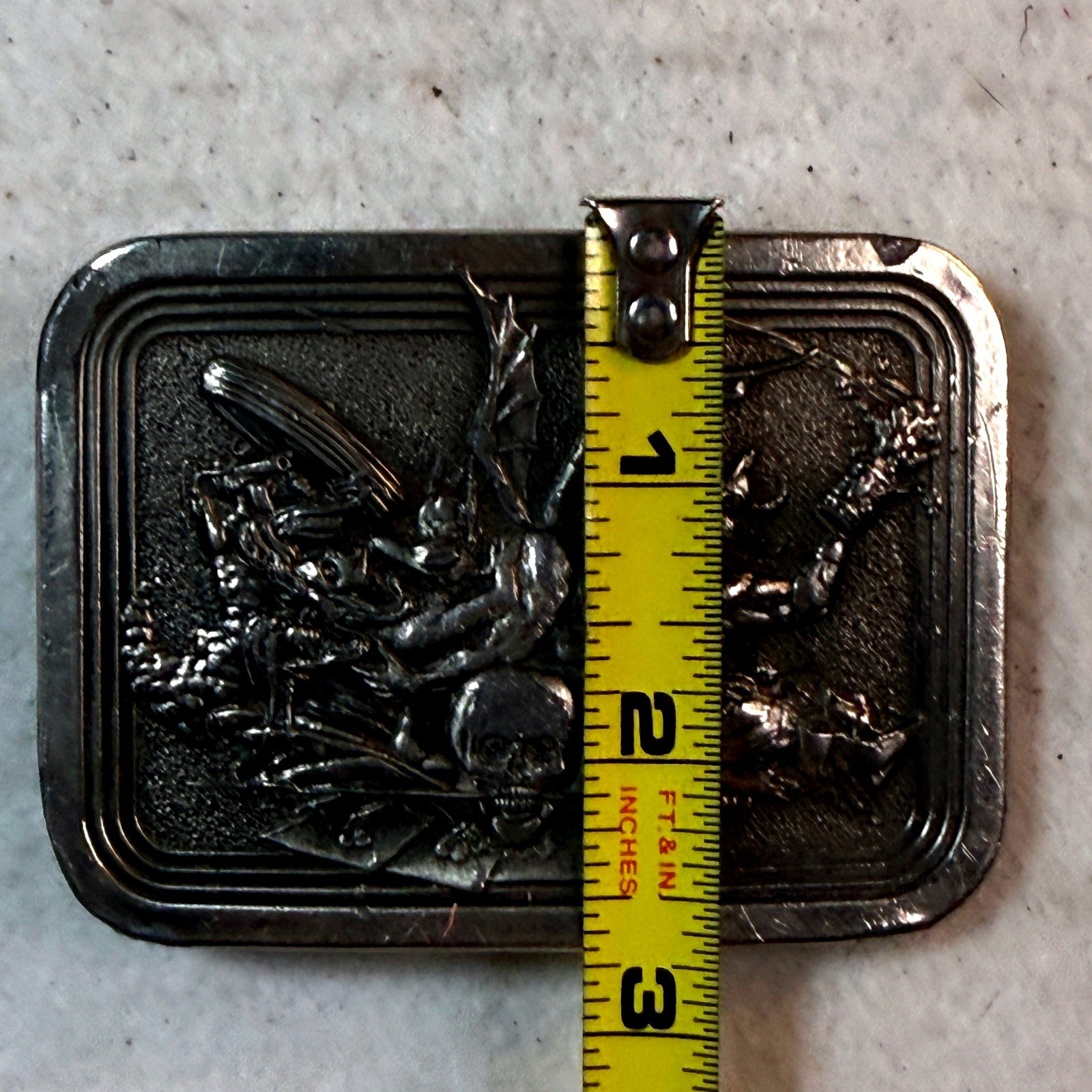 Vintage Baron Buckles Gargoyle Skull Belt Buckle Made USA Gothic Fantasy Biker