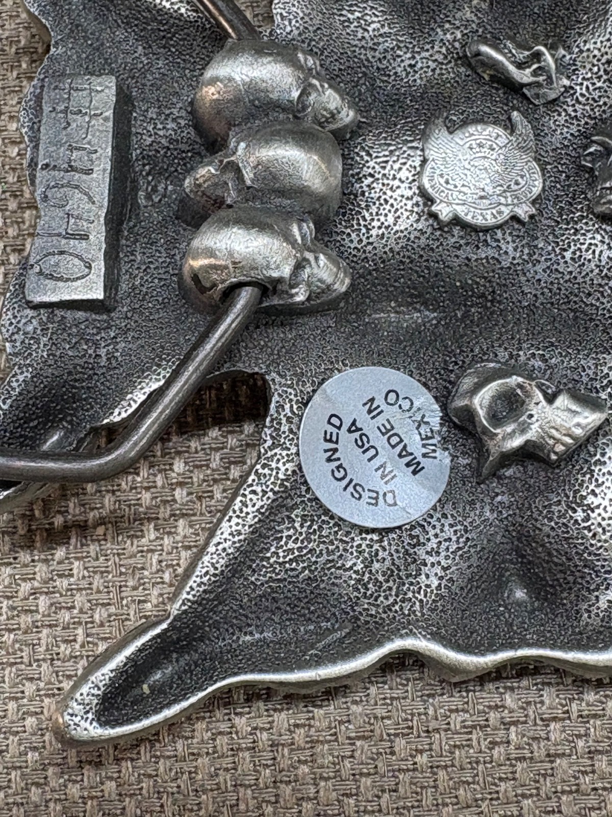 Skull & Cross Belt Buckle # 4640 Great American Products Texas Skulls