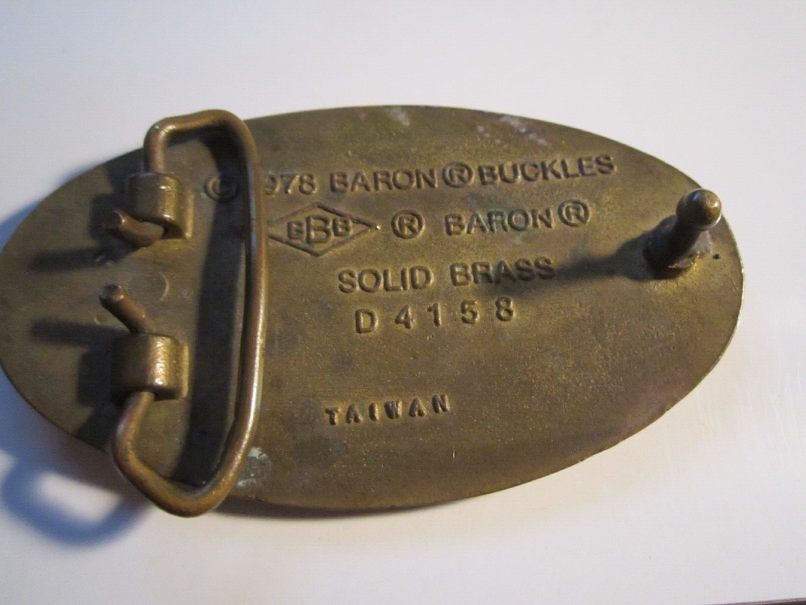 VINTAGE JAGUAR AUTOMOTIVE BELT BUCKLE SOLID BRASS MADE BY BARON BUCKLES – GW-13