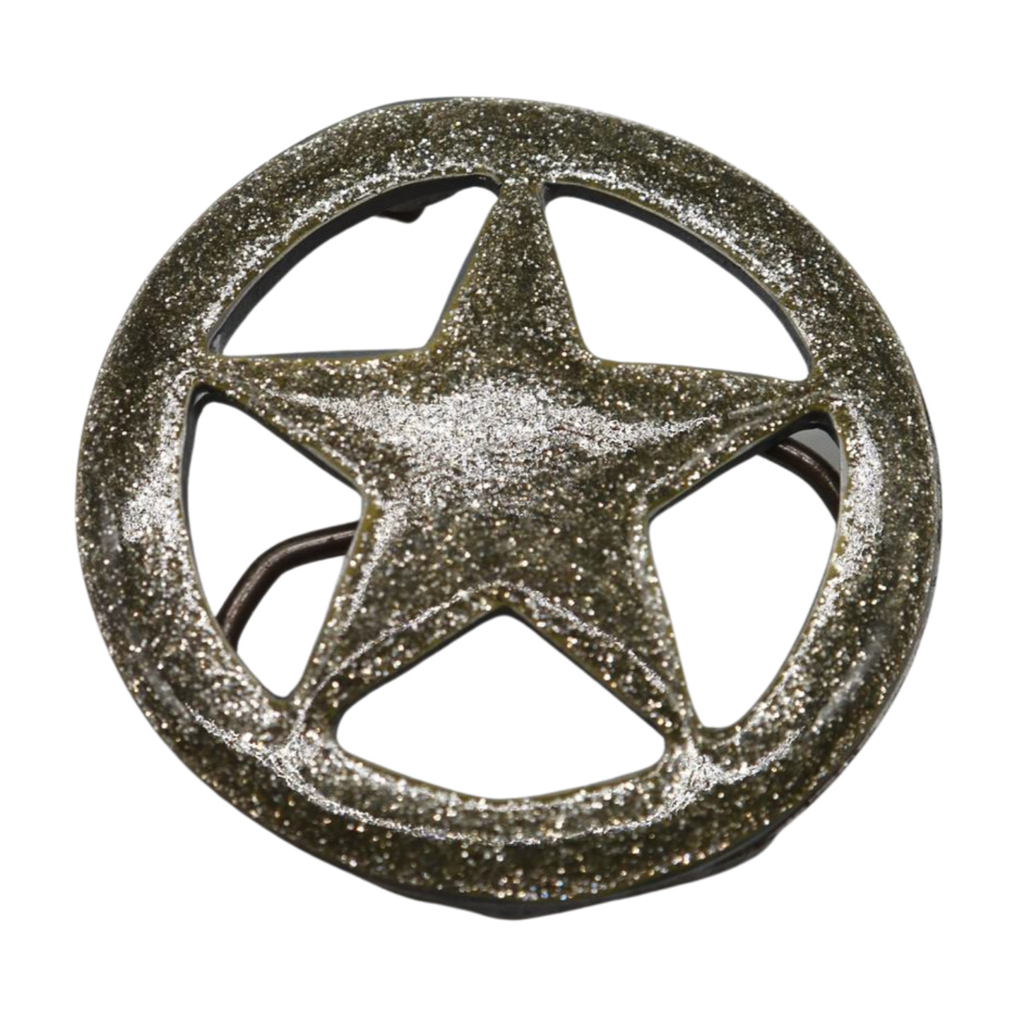 New Men Women Belt Buckle Silver Metal Texas Lone Star Glitter Sparkling Western
