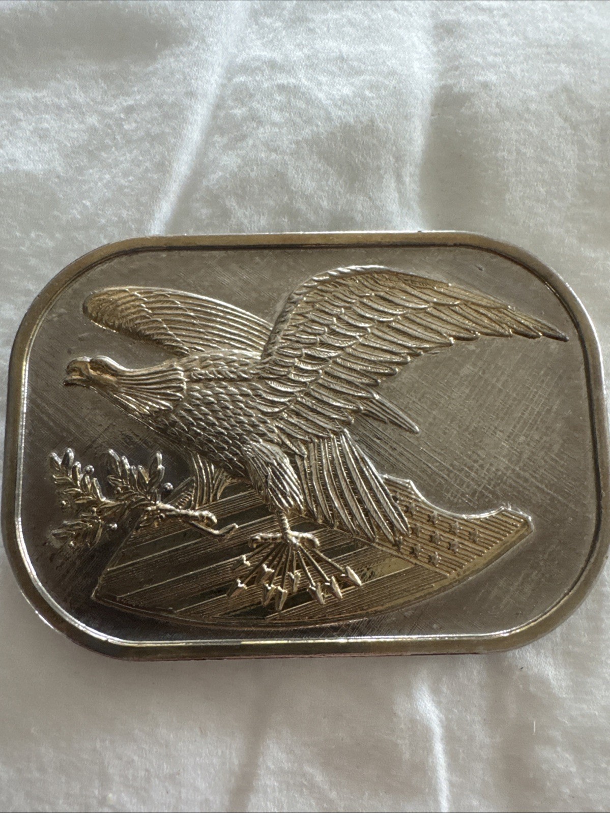 Vintage Belt Buckle Flying Eagle Bird Metal 3.5&Prime; x 2.5&Prime;