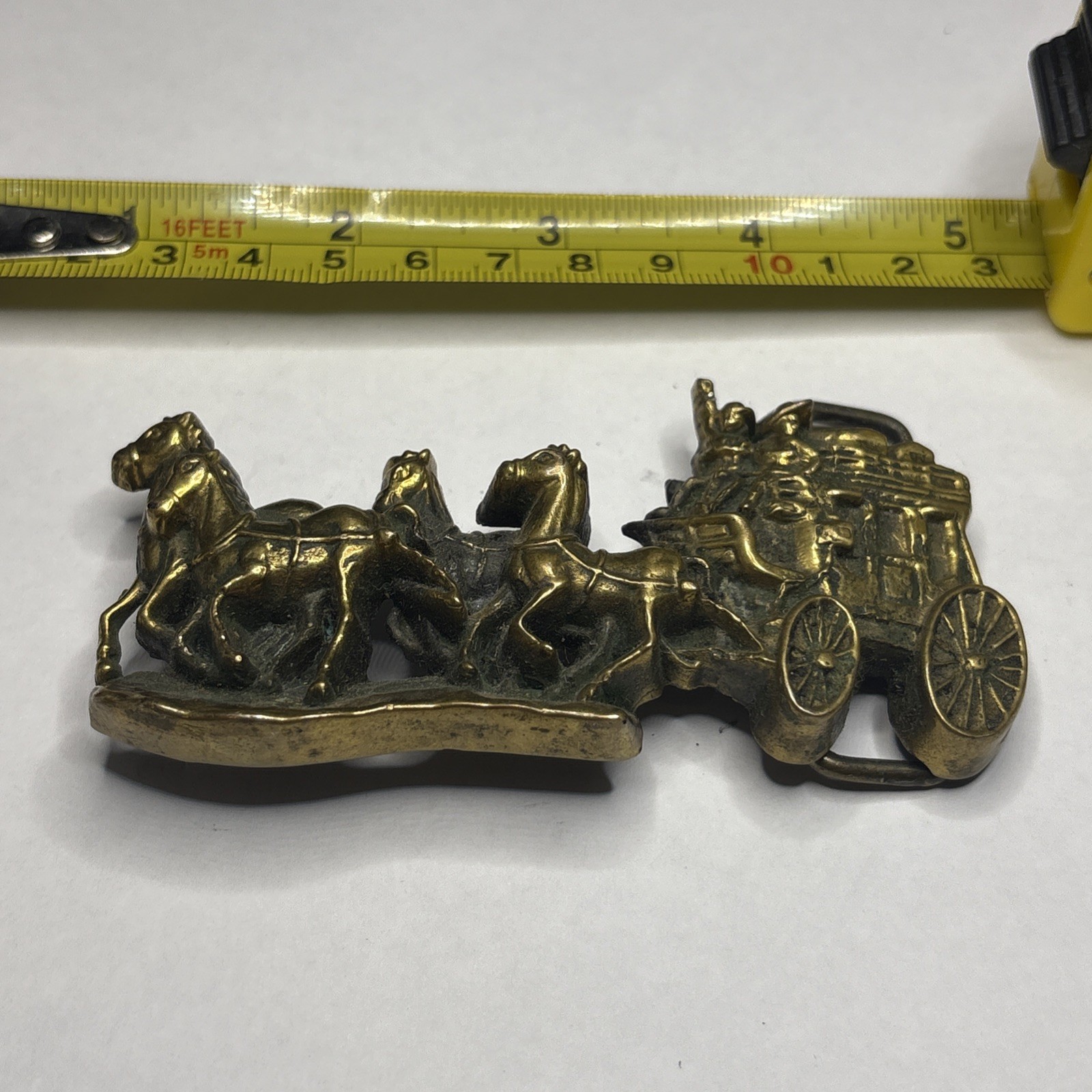 Men’s Belt Buckle – 1979 Baron Solid Brass Stagecoach ZZ